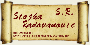 Stojka Radovanović vizit kartica